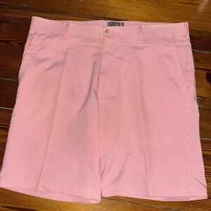 Peter Millar size 36 wicking, pink and white fine striped shorts